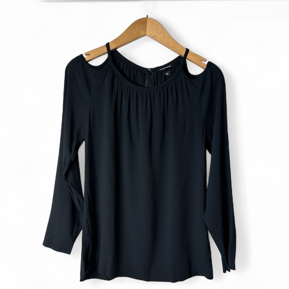 Club Monaco Women’s Black Cold Shoulder Blouse Small